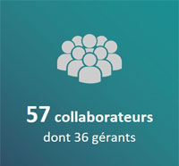 58 collaborateurs dont 33 gérants